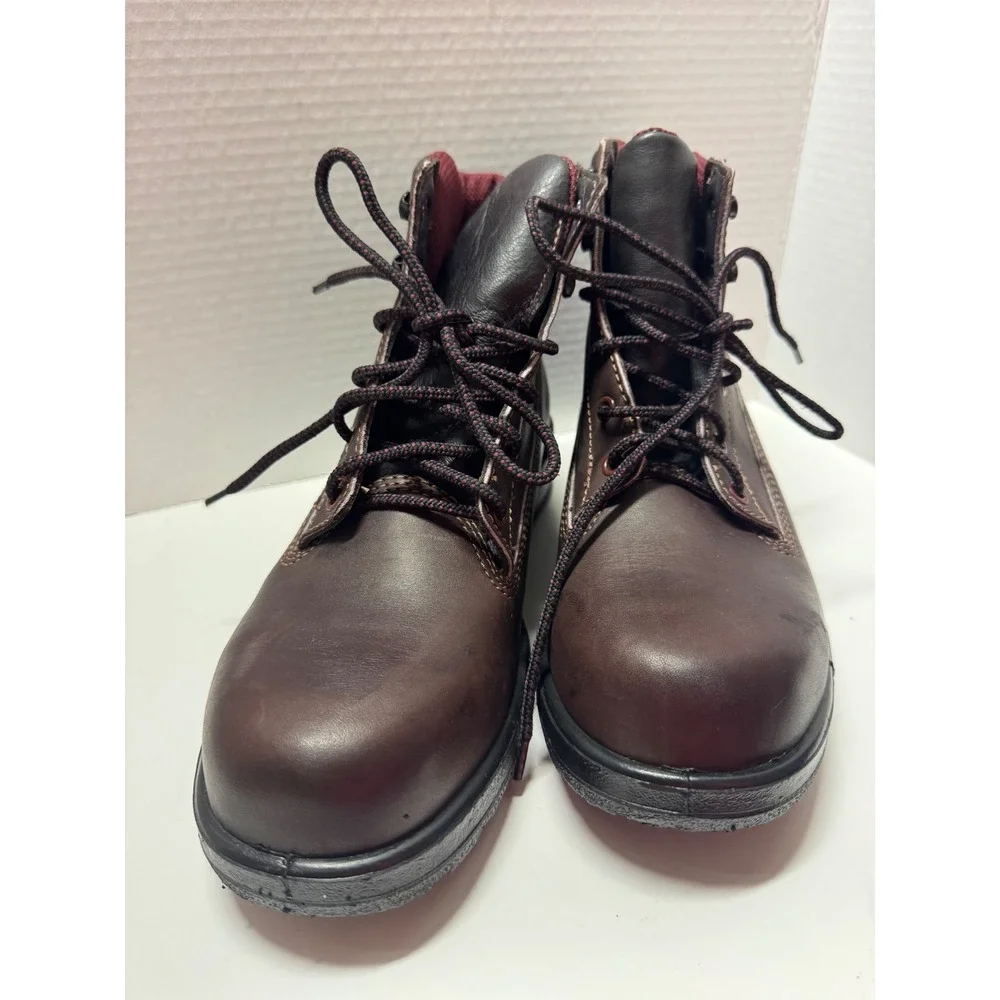 Vintage Blundstone Brown Leather Lace Up Work Boots Burgundy Mens 8 Needs Resole
